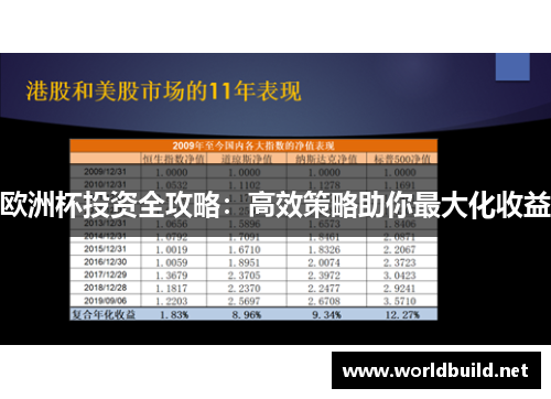 欧洲杯投资全攻略：高效策略助你最大化收益